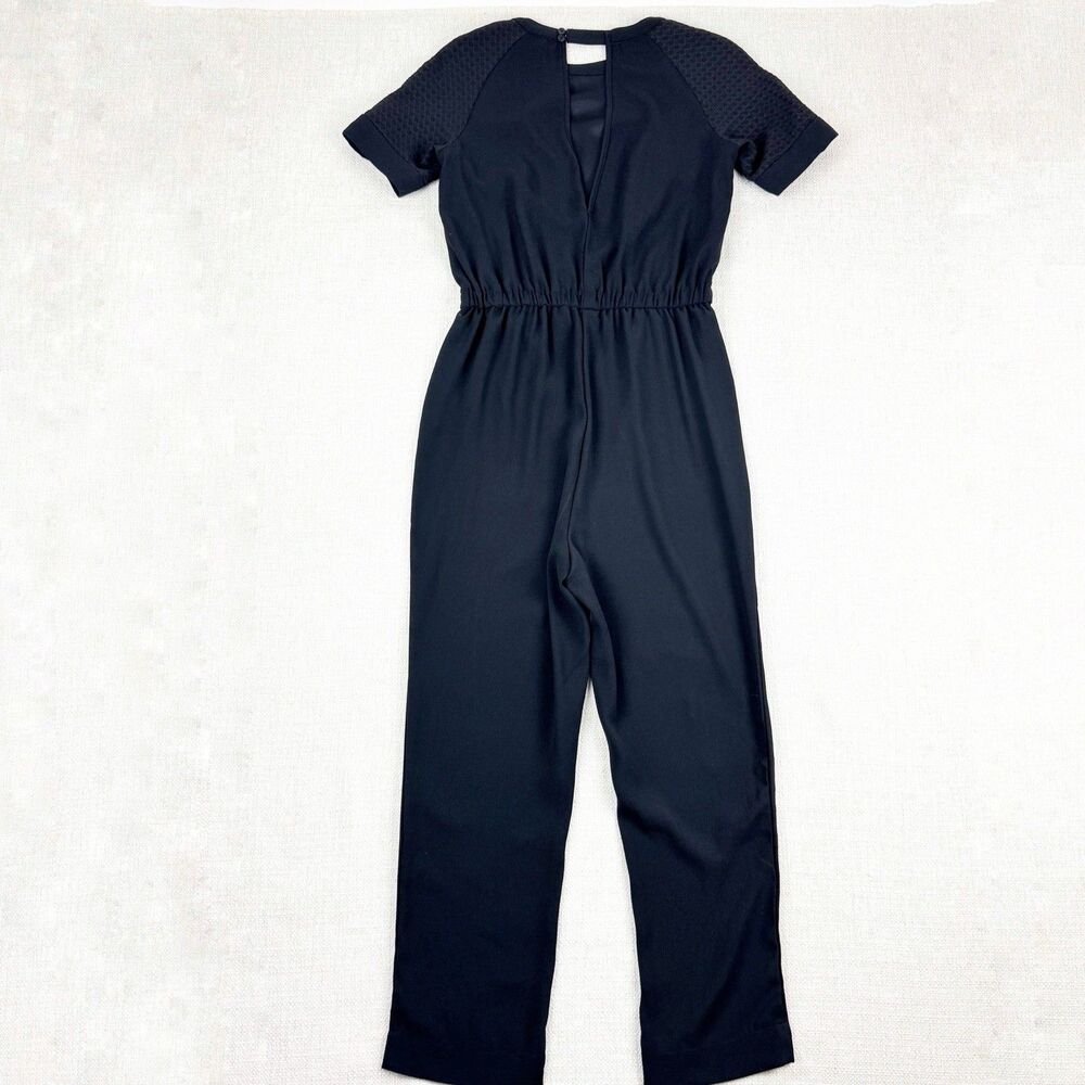 by Anthropologie Allegory Women's Black Short Sleeve Textured Jumpsuit - Picture 7 of 16